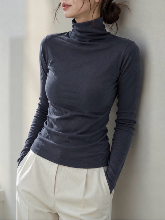 J. Crew Tops - J. Crew Black Turtleneck Long-Sleeve Tee M